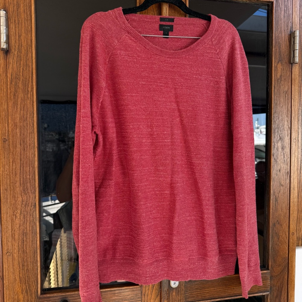 Men’s J. Crew Pullover Sweater Paprika Red Color Slim Large